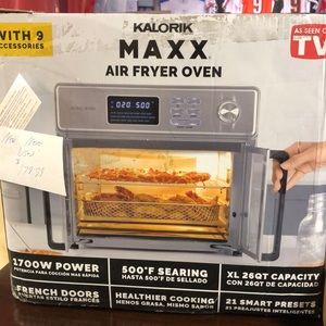 Kalorik MAXX Air Fryer Oven w 9 Accessories. New in Box. Never Used!